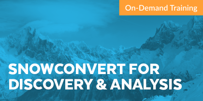 SnowConvert for Discovery & Analysis
